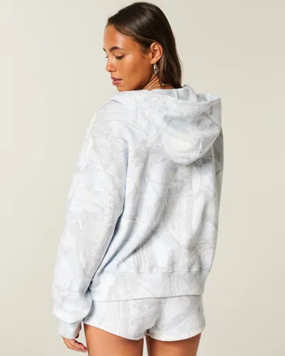 Hollister Easiest Zip-up Camo Hoodie In Gray