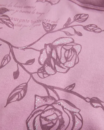 Hollister Oversized Sparkle Logo Graphic Hoodie In Pink