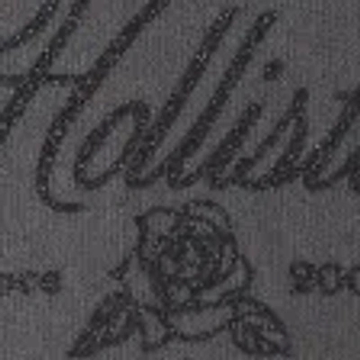 Hollister Oversized Sparkle Logo Graphic Hoodie In Gray