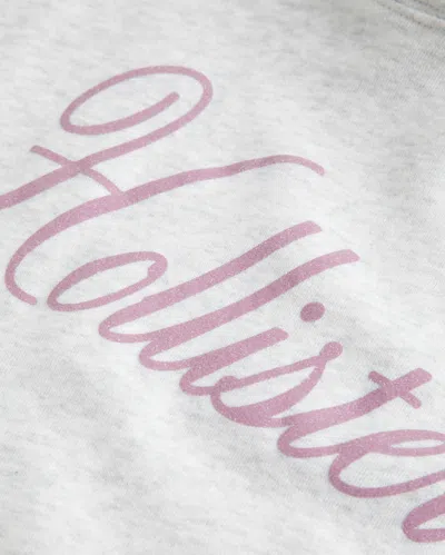 Hollister Oversized Sparkle Logo Graphic Hoodie In White