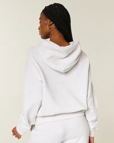 Hollister Oversized Sparkle Logo Graphic Hoodie In White
