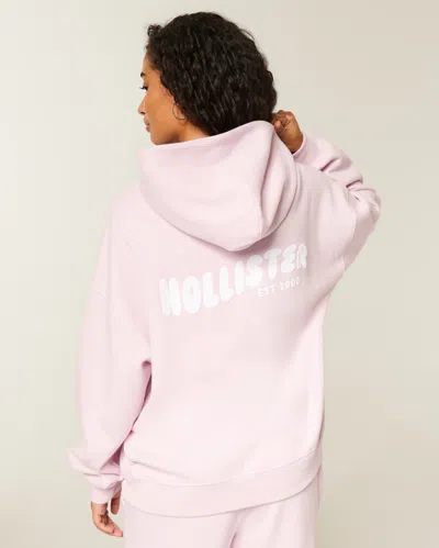 Hollister Feel Good Oversized Logo Graphic Hoodie In Pink