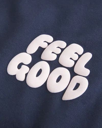 Hollister Feel Good Oversized Logo Graphic Hoodie In Blue