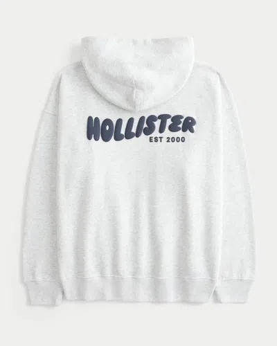 Hollister Feel Good Oversized Logo Graphic Hoodie In White