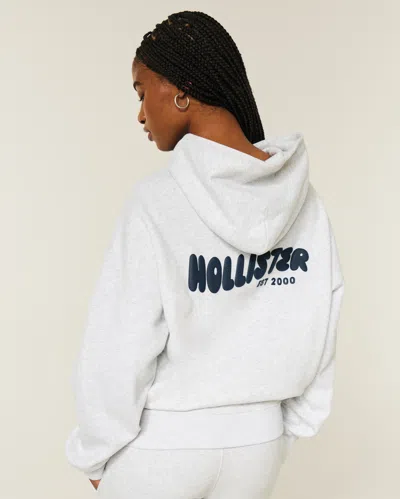 Hollister Feel Good Oversized Logo Graphic Hoodie In White