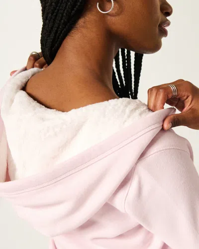 Hollister Faux Fur-lined Zip-up Hoodie In Pink