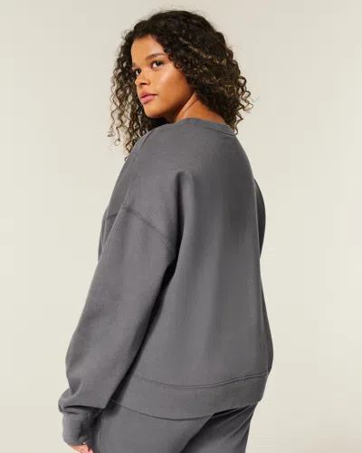 Hollister Easy Logo Graphic Crew Sweatshirt In Gray