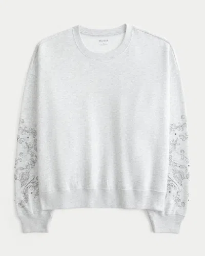 Hollister Easy Studded Graphic Crew Sweatshirt
