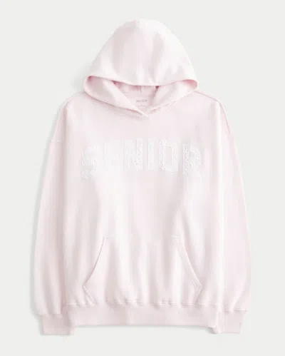 Hollister Oversized Senior Graphic Hoodie In Pink