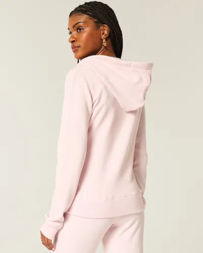 Hollister Slim Athletic Dept Graphic Zip-up Hoodie In Pink