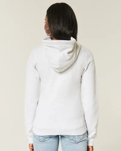Hollister Slim Striped Zip-up Hoodie In White