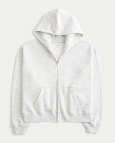 Hollister Oversized Zip-up Hoodie In Gray