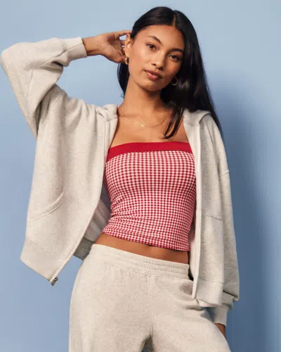 Hollister Oversized Zip-up Hoodie In Gray