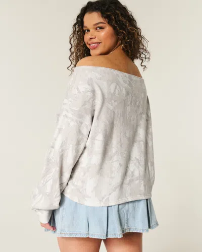 Hollister Easy Double Off-the-shoulder University Of Texas Graphic Sweatshirt In White