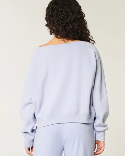 Hollister Easy Off-the-shoulder Nyc Graphic Sweatshirt In Blue