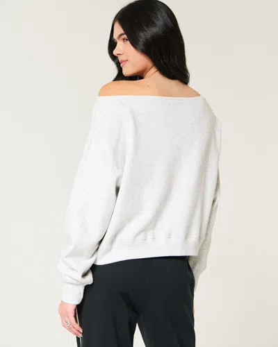 Hollister Easy Off-the-shoulder Iowa Hawkeyes Graphic Sweatshirt In Gray