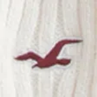 Hollister Holiday Vault Release Hooded Cable-knit Toggle Cardigan In White