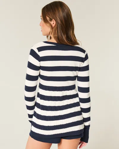 Hollister Long-sleeve Square-neck Babydoll Sweater In Multi