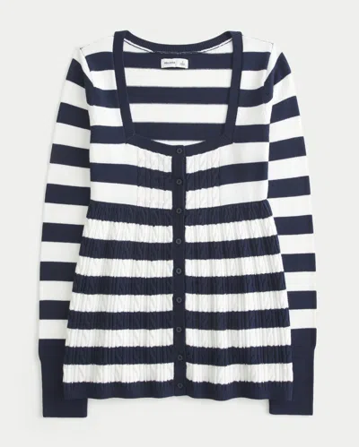 Hollister Long-sleeve Square-neck Babydoll Sweater In Multi