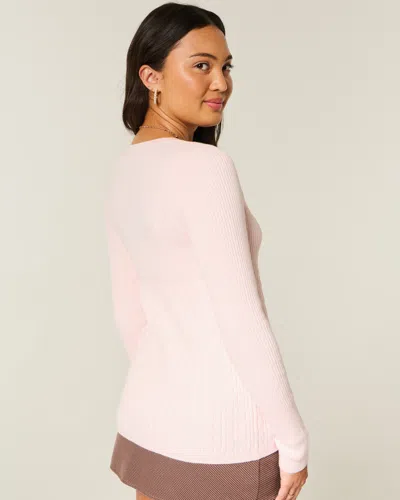 Hollister Long-sleeve Square-neck Babydoll In Pink