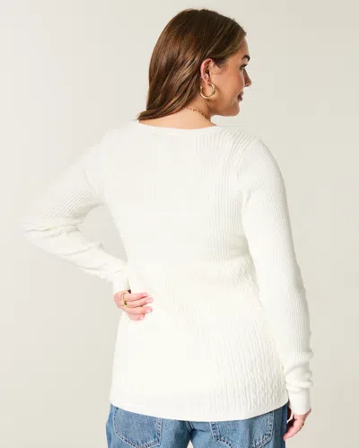 Hollister Long-sleeve Square-neck Babydoll In White