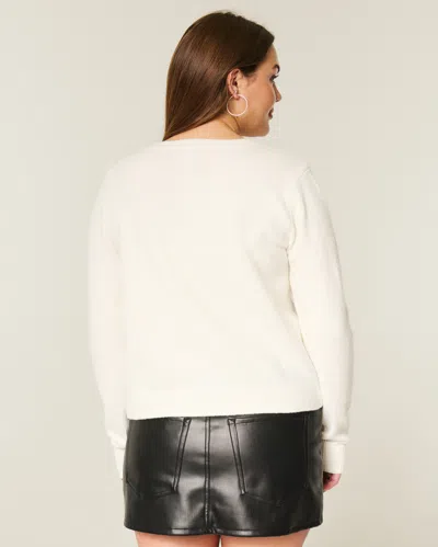 Hollister Comfy Cloud Bow Pocket Cardigan In Neutral