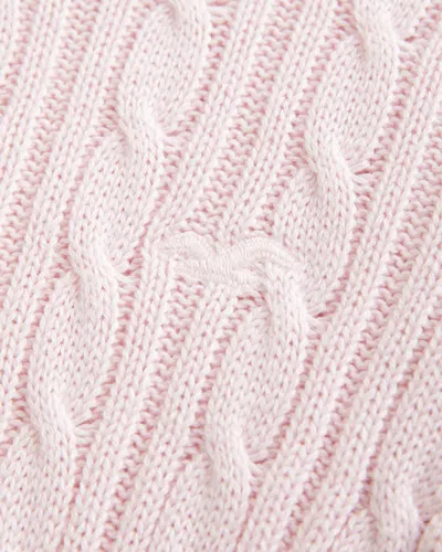 Hollister Cable-knit Icon Crew Sweater In Pink