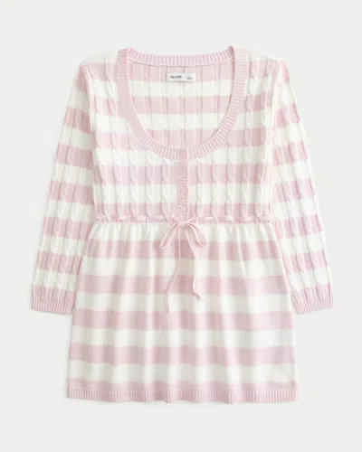 Hollister Cable-knit Babydoll Sweater In Multi