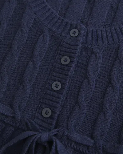 Hollister Cable-knit Babydoll Sweater In Blue