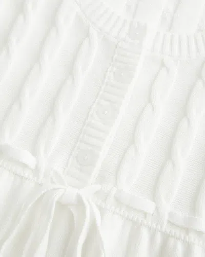Hollister Cable-knit Babydoll Sweater In White
