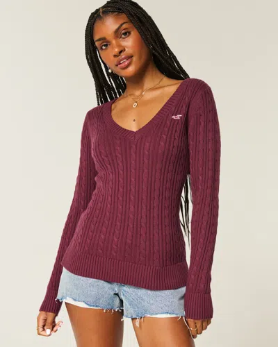 Hollister Cable-knit Icon V-neck Sweater