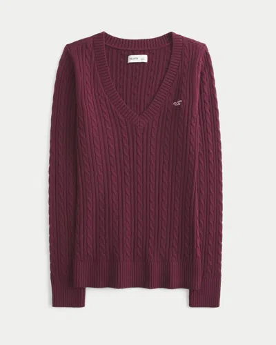 Hollister Cable-knit Icon V-neck Sweater