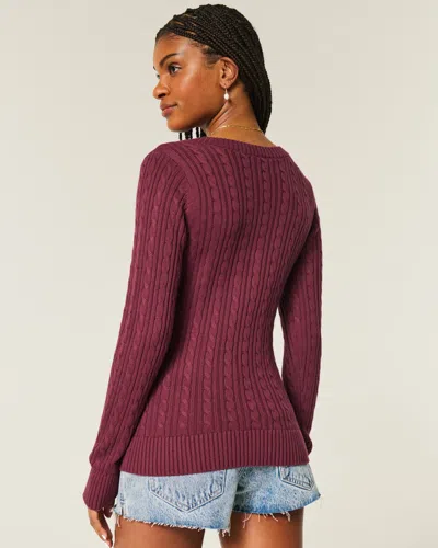 Hollister Cable-knit Icon V-neck Sweater