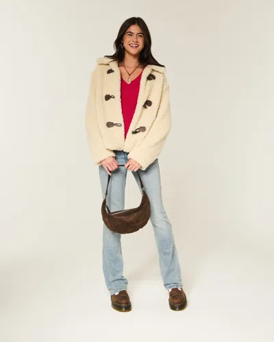 Hollister Cable-knit V-neck Icon Sweater In Red