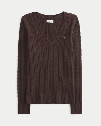 Hollister Cable-knit V-neck Icon Sweater