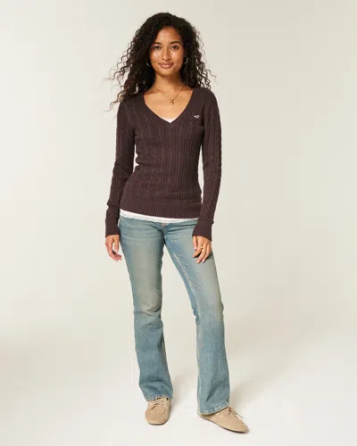Hollister Cable-knit V-neck Icon Sweater