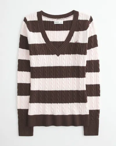 Hollister Cable-knit V-neck Icon Sweater
