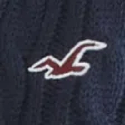 Hollister Cable-knit Icon V-neck Sweater In Blue