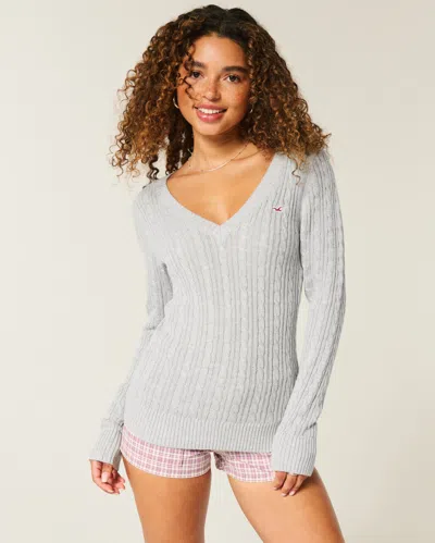 Hollister Cable-knit Icon V-neck Sweater