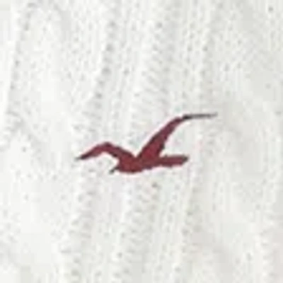 Hollister Cable-knit Icon V-neck Sweater In White