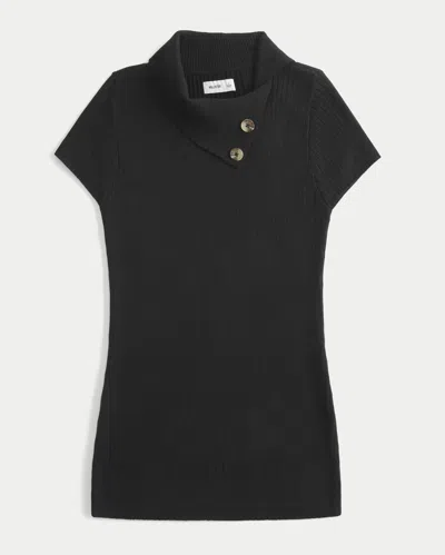 Hollister Short-sleeve Tunic Sweater In Black
