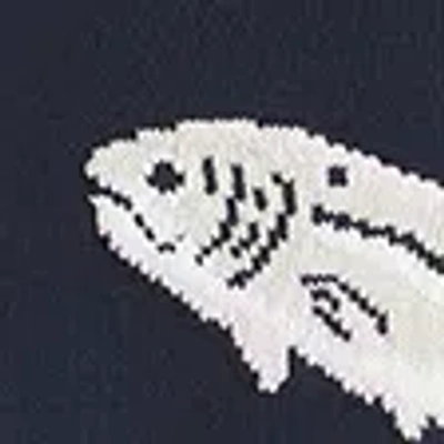 Hollister Easy Jumping Fish Graphic Crew Sweater In Blue