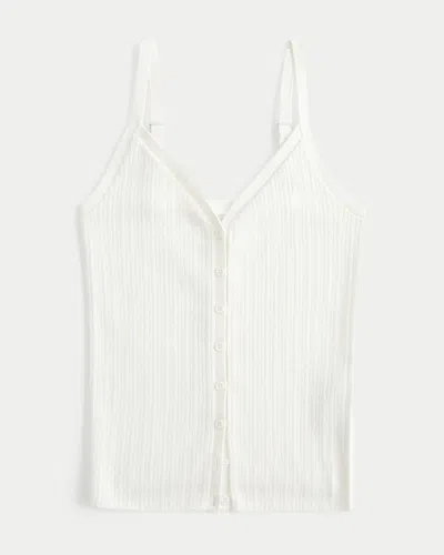 Hollister Button-through Sweater Tank In White