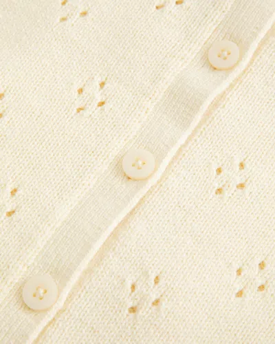 Hollister Eyelet Crew Cardigan In Neutral