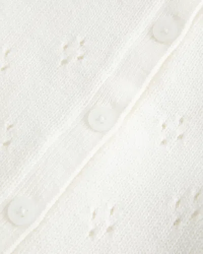 Hollister Eyelet Crew Cardigan In White