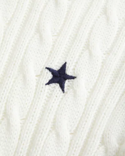 Hollister Cable-knit Star Crew Sweater In White