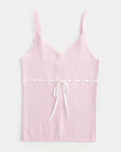 Hollister Tie-front Sweater Tank In Pink