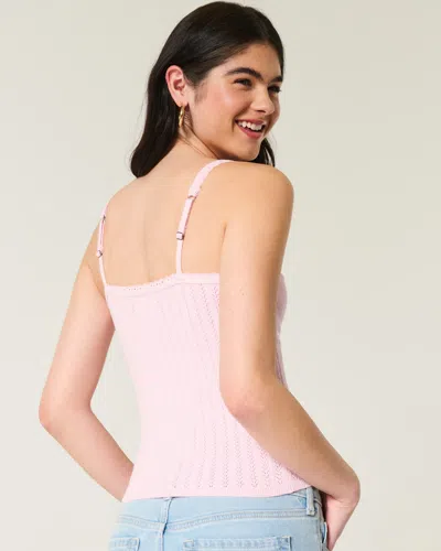 Hollister Tie-front Sweater Tank In Pink