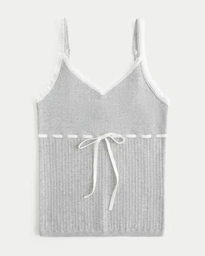 Hollister Tie-front Sweater Tank In Gray