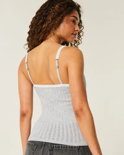 Hollister Tie-front Sweater Tank In Gray